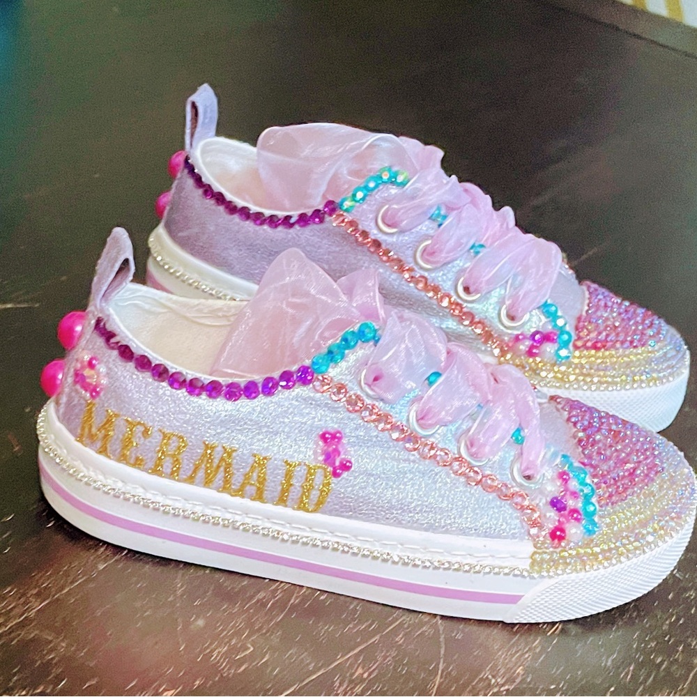 Mermaid Glitter Kids Shoes - Pink and Purple